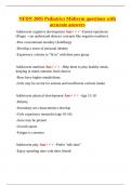 NFDN 2005 Pediatrics Midterm questions with accurate answers