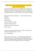 NFDN 2007 Unit 9 Eating Disorders questions with accurate answers