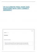 CM 413 JOBSITE FINAL EXAM 2025 QUESTIONS WITH 100&percnt; CORRECT ANSWERS&excl;&excl;