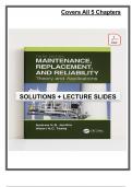 Solutions &plus; Lecture Slides for Maintenance&comma; Replacement&comma; and Reliability &lpar;3rd Edition&rpar; by Albert Tsang &ndash; 2022 &vert; All 5 Chapters Covered