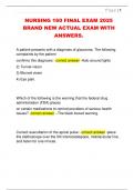 NURSING 160 FINAL EXAM 2025  BRAND NEW ACTUAL EXAM WITH  ANSWERS&period;