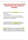 PAEA OBGYN EOR TOPICS EXAM 2025  BRAND NEW ACTUAL EXAM WITH  ANSWERS&period;