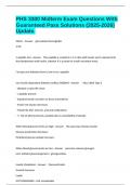 PHS 3300 Midterm Exam Questions With Guaranteed Pass Solutions &lpar;2025-2026&rpar; Update&period;