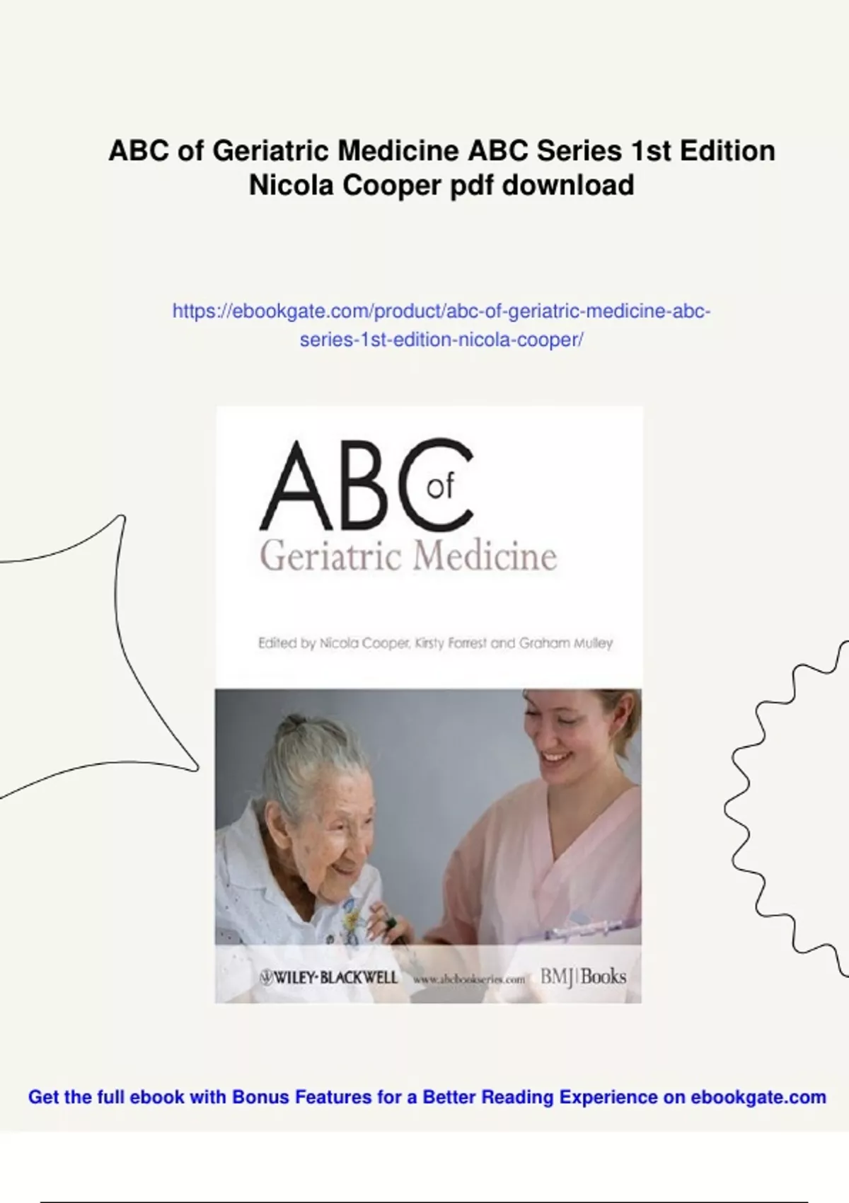Summary ABC of Geriatric Medicine ABC Series 1st Edition Nicola Cooper ...