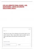 CM 413 JOBSITE FINAL EXAM &vert; 100 QUESTIONS &vert; WITH ACCURATE SOLUTIONS 2025&excl;&excl;