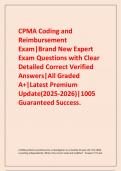    CPMA Coding and Reimbursement Exam&vert;Brand New Expert Exam Questions with Clear Detailed Correct Verified Answers&vert;All Graded A&plus;&vert;Latest Premium Update&lpar;2025-2026&rpar;&vert;1005 Guaranteed Success&period;