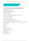 PFHS EXAM QUESTIONS AND ANSWERS 100&percnt; CORRECT