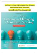 Yoder-Wise&rsquo;s Leading and Managing in Canadian Nursing 2nd Edition &ndash; Patricia S&period; Yoder-Wise &vert; Chapters 1&ndash;32 &vert; Complete Test Bank with Answers