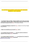 VA CONTRACTOR GENERAL QUESTIONS AND ANSWERS GRADED A&plus; 100&percnt; VERIFIED&period;