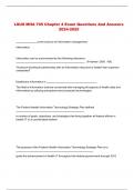LSUS MHA 705 Chapter 4 Exam Questions And Answers 2024-2025