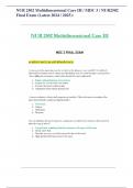 NUR 2502 &sol; NUR2502 Final Exam &lpar;Latest 2023 &sol; 2024&rpar;&colon; Multidimensional Care III &sol; MDC 3 - Rasmussen