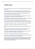 TRUE Exam Questions with Accurate Answers 2025