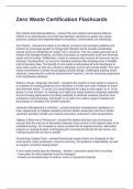 Zero Waste Certification Flashcards Questions and Answers 100&percnt; Solved