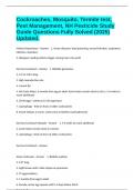 Cockroaches&comma; Mosquito&comma; Termite test&comma; Pest Management&comma; NH Pesticide Study Guide Questions Fully Solved &lpar;2025&rpar; Updated&period;