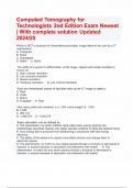 Computed Tomography for Technologists 2nd Edition Exam Newest Questions with Complete Solutions Graded A&plus;