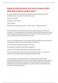 Pediatrics HESI Questions and Correct Answers 2025 &ndash; 2026 With complete solution New&excl;&excl;