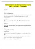NRSG 3302 FINAL TEST QUESTIONS AND 100&percnt; CORRECT ANSWERS&excl;&excl;