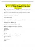 NRSG 3302 PREGNANCY AT RISK EXAM ALL QUESTIONS AND 100&percnt; CORRECT ANSWERS&excl;&excl;