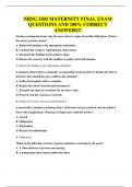 NRSG 3302 MATERNITY FINAL EXAM QUESTIONS AND 100&percnt; CORRECT ANSWERS&excl;&excl;