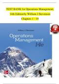 TEST BANK for Operations Management&comma; 14th Editionby William J Stevenson Chapters 1 - 19