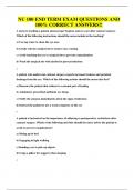 NU 180 END TERM EXAM QUESTIONS AND 100&percnt; CORRECT ANSWERS&excl;&excl;