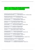 ENGL 1101 FINAL SG EXAM QUESTIONS WITH 100&percnt; CORRECT ANSWERS 