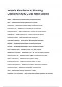 Nevada Manufactured Housing Licensing Study Guide latest update
