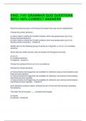 ENGL 1101 GRAMMAR QUIZ QUESTIONS WITH 100&percnt; CORRECT ANSWERS 