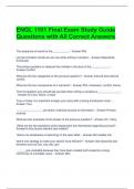 ENGL 1101 Final Exam Study Guide Questions with All Correct Answers  