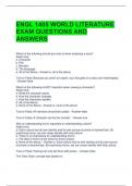 ENGL 1405 WORLD LITERATURE EXAM QUESTIONS AND ANSWERS 