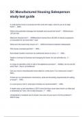 SC Manufactured Housing Salesperson study test guide
