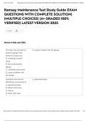 Ramsay Maintenance Test Study Guide EXAM QUESTIONS WITH COMPLETE SOLUTION&rpar; &lpar;MULTIPLE CHOICES&rpar; &lpar;A&plus; GRADED 100&percnt; VERIFIED&rpar; LATEST VERSION 2025