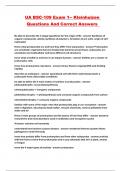 UA BSC-109 Exam 1-- Kleinhuizen Questions And Correct Answers 
