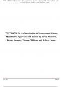 Test Bank for an Introduction to Management Science Quantitative Approach 15th Edition &lpar;Cengage&comma; 2018&rpar; by Anderson&comma; Sweeney and Thomas&comma; Isbn no&semi; 9781337406529&comma; all Chapters Covered