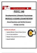Module 6 &lpar;2 Version Exam&rpar; PSYC 140 LockDown Exam & Full Review &vert; 2025 Updated Version &vert; Portage Learning