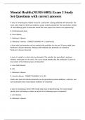 Mental Health &lpar;NURS 6005&rpar; Exam 2 Study Set Questions with correct answers