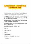 NURS 642 EXAM 2 REVIEW AND KEY POINTS TEST