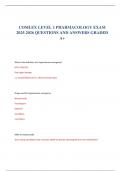 COMLEX LEVEL 1 PHARMACOLOGY EXAM 2025-2026 QUESTIONS AND ANSWERS GRADED A&plus;