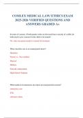 COMLEX MEDICAL LAW&sol; ETHICS EXAM 2025-2026 VERIFIED QUESTIONS AND ANSWERS GRADED A&plus;
