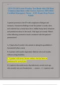 CEN EXAM Latest Practice Test Bank with 250 Most  Common Questions with Correct Answers 2025-2026&sol;  Certified Emergency Nurse &ndash; CEN Exam Prep Newest  Guide 