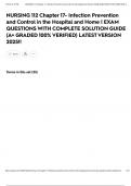 NURSING 112 Chapter 17- Infection Prevention and Control in the Hospital and Home &vert; EXAM QUESTIONS WITH COMPLETE SOLUTION GUIDE &lpar;A&plus; GRADED 100&percnt; VERIFIED&rpar; LATEST VERSION 2025&excl;&excl;