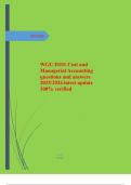 WGU D101 Cost and Managerial Accounting Exam Questions & Verified Answers 2025&sol;2026 &ndash; 100&percnt; Updated Study Guide