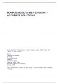 DOMAIN MIDTERM USA EXAM WITH ACCURATE SOLUTIONS
