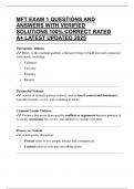 MFT EXAM 1 QUESTIONS AND ANSWERS WITH VERIFIED SOLUTIONS 100&percnt; CORRECT RATED A&plus; LATEST UPDATED 2025