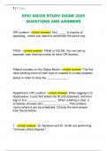 EPIC OR350 STUDY GUIDE 2025  QUESTIONS AND ANSWERS 