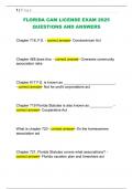 FLORIDA CAM LICENSE EXAM 2025  QUESTIONS AND ANSWERS