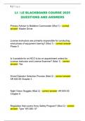 LI &sol; LE BLACKBOARD COURSE 2025  QUESTIONS AND ANSWERS