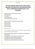 ATI TEAS SCIENCE EXAM STUDY GUIDE LATEST VERSION THIS YEAR WITH 450 QUESTIONS AND WELL ELABORATED ANSWERS WITH JUST RELEASED 