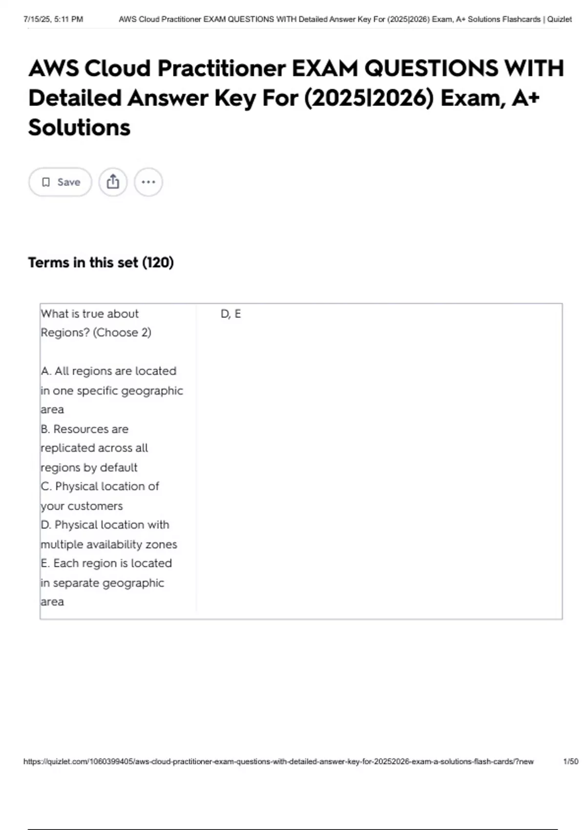 AWS Cloud Practitioner EXAM QUESTIONS WITH Detailed Answer Key For ...