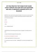 ATI TEAS PRACTICE TEST EXAM STUDY GUIDE LATEST VERSION THIS YEAR WITH 550 QUESTIONS AND WELL ELABORATED ANSWERS WITH JUST RELEASED 